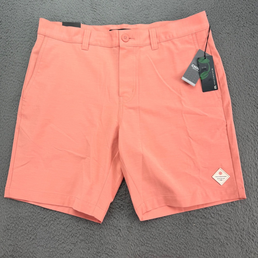 TravisMathew Tech Chino Shorts Mens 40 Terra Cotta 8" Inseam 1MAA590 NEW